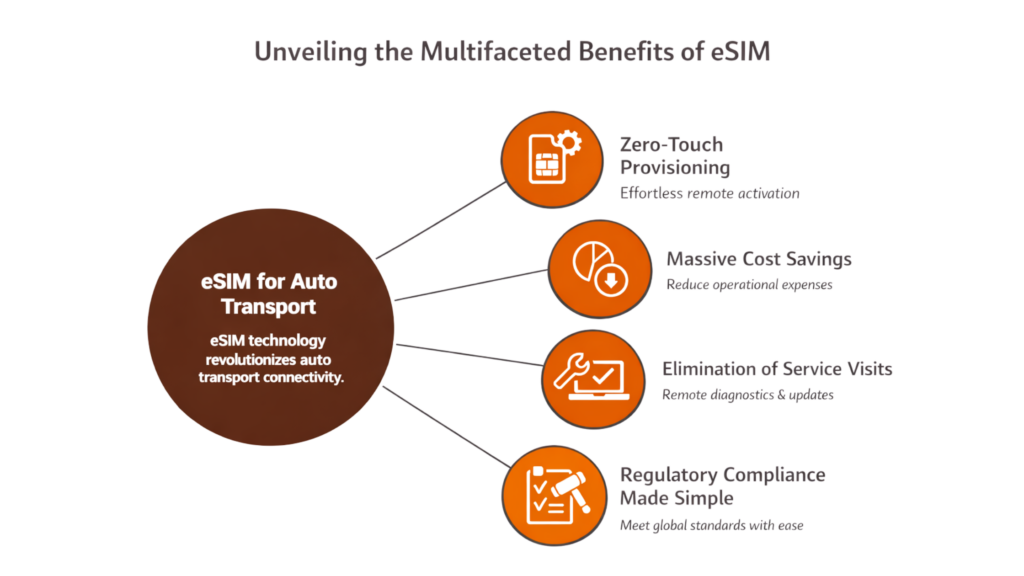 Benefits of eSIM for Auto Transport