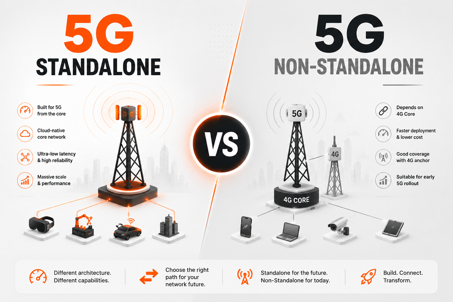5G Standalone (SA) vs Non-Standalone (NSA): What's the Difference?